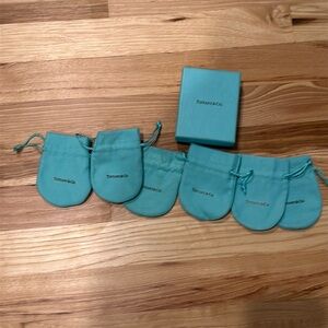 Tiffany & Co 6 Pouches and Box